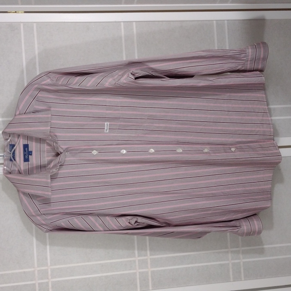 Faconnable Stripped Cotton Button-Down Shirt L - image 1